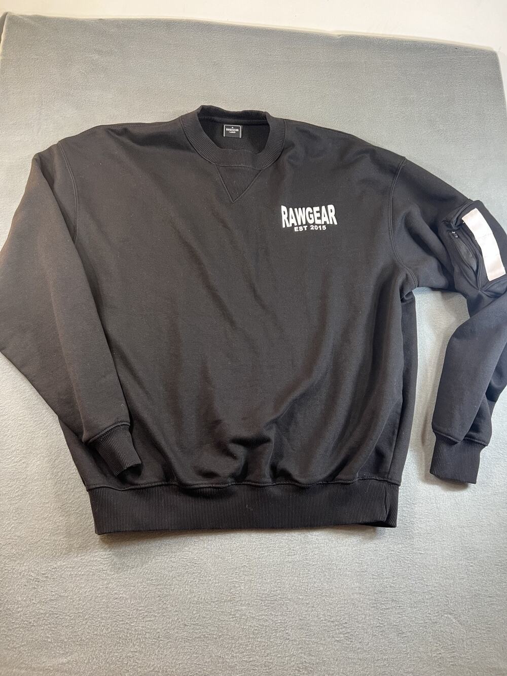 Rawgear Men's Large Black Crewneck Fleece Sweatshirt with LA Graphic